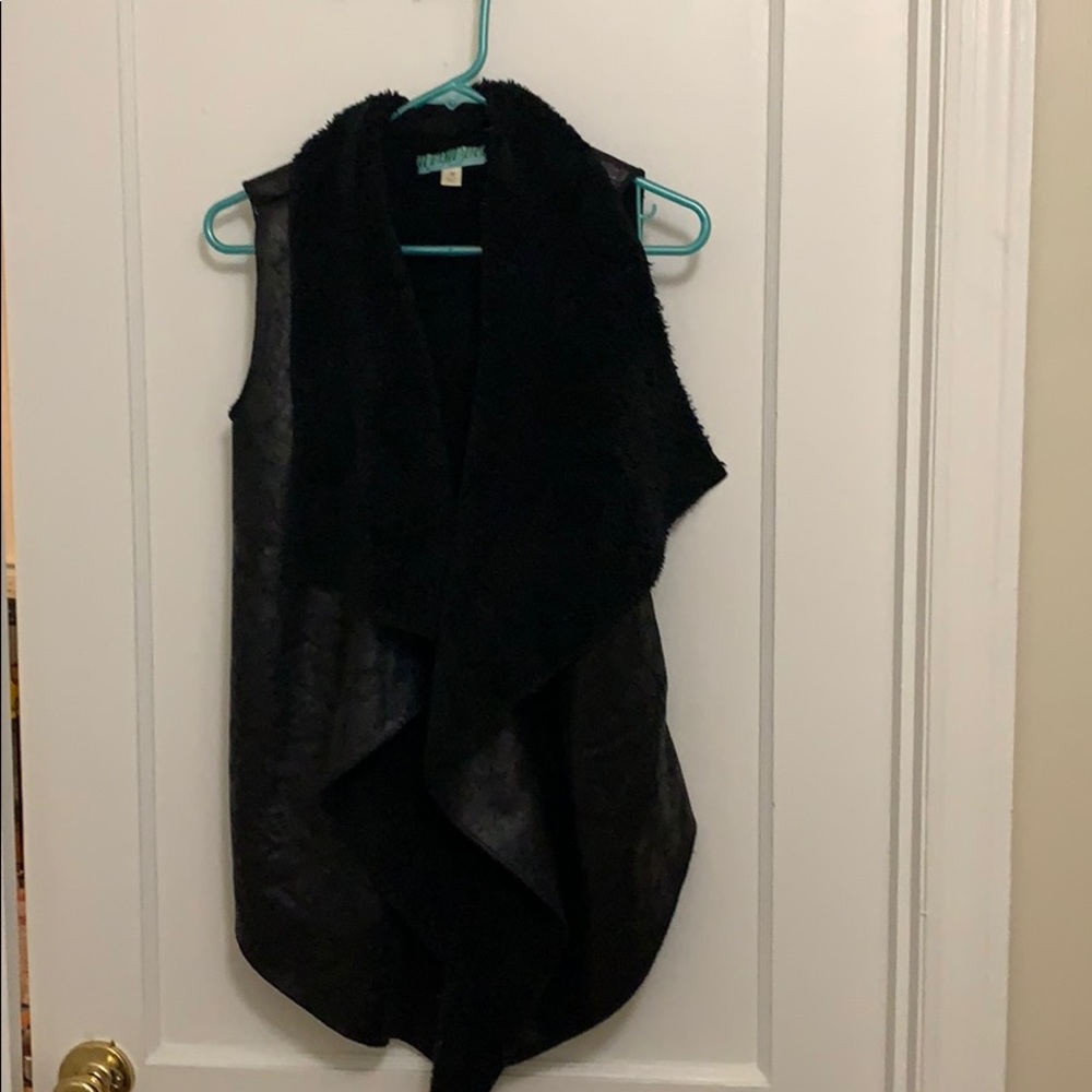 Faux leather/fur vest